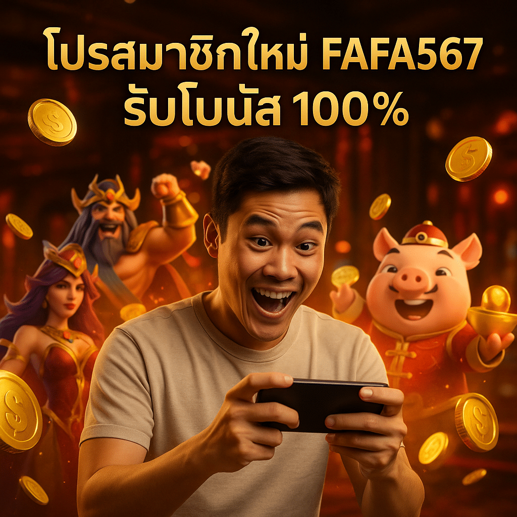 โปรสมาชิกใหม่ FAFA567 รับโบนัส 100%